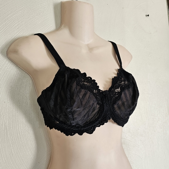 Lunaire Whimsy Barbados Lace Demi Black Bra 15211 Size Women's 38C - Picture 7 of 11